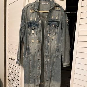 Steve Madden long denim jacket never been used size medium
